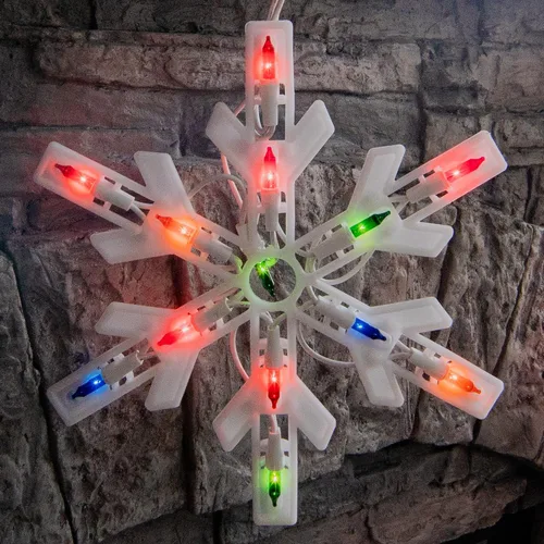 Vista 7 de Dazzle Bright Luces navideñas de copo de nieve para exteriores, 100 unidades de 8.5 pies conectables, impermeables, luces de carámbano de Navidad