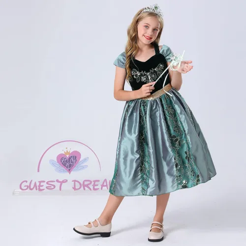 Vista 2 de guest dream Disfraz de princesa para niñas disfraz de princesa con accesorios para fiesta Halloween Navidad cosplay