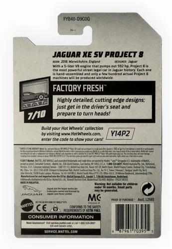 Vista 2 de Hot Wheels Jaguar XE SV Project 8, [naranja quemado] 244/250 Factory Fresh 7/10