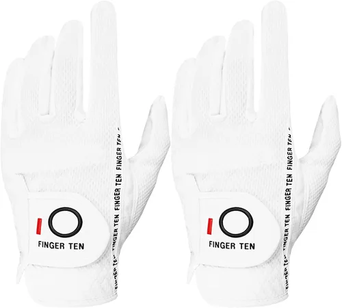 Vista 8 de FINGER TEN Guantes de golf para hombre para golfista diestro o zurdo, agarre para lluvia, valor 2 unidades, guante de golf para mano izquierda