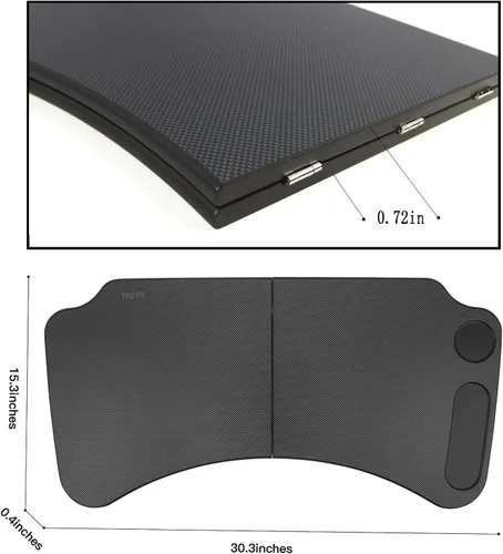 Vista 11 de Bandeja de alimentos para Tesla Model Y 3 para computadora portátil, mesa plegable para el coche, para comer, viaje, bandeja multiusos