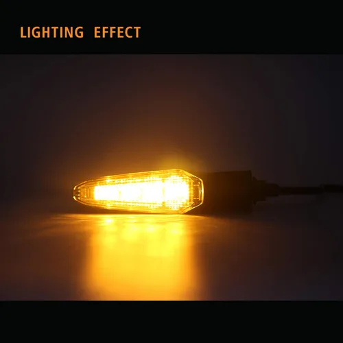 Vista 3 de Universal DC 12V E-Mark certificado impermeable duradero resistente a los rayos UV LED señales de giro 4 piezas lente transparente para motocicleta