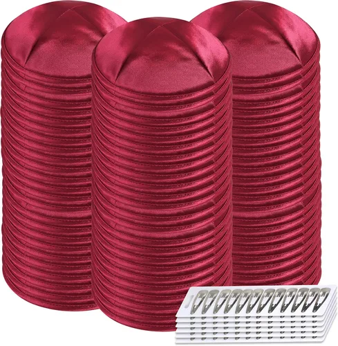 Vista 88 de Zion Judaica Deluxe Satin Kippah Yarmulkes para niños, adolescentes y adultos, 6.25 pulgadas, opciones multicolores, diseño de 4 paneles Negro