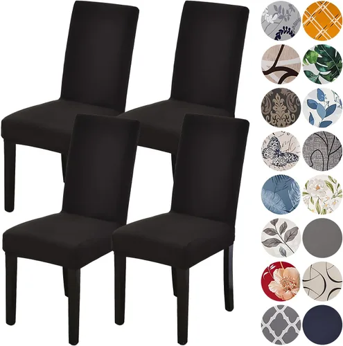 Vista 50 de HZDHCLH Juego de 4 fundas para sillas de comedor color burdeos, fundas elásticas de elastano para sillas Parsons, paquete de 4, fundas de asiento