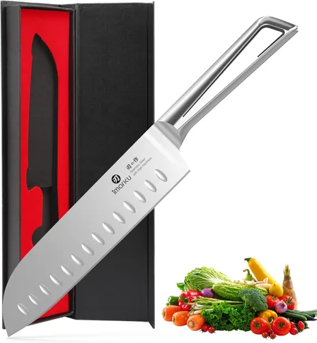 Vista 11 de imarku Juego de 15 cuchillos con afilador integrado, juego de cuchillos de cocina de acero inoxidable japonés de alto carbono, apto