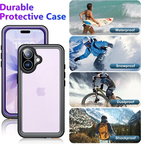 Vista 109 de Temdan - Funda impermeable diseñada para iPhone 12, protector de pantalla y cámara integrado IP68 bajo el agua, cuerpo completo, a prueba de caídas