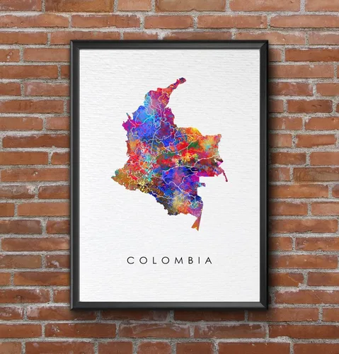 Vista 8 de Dignovel Studios 8X10 Sin Marco Colombia Acuarela Arte Impresión Póster Mapa Patria País Ilustraciones América Latina Pared Boda Inauguración
