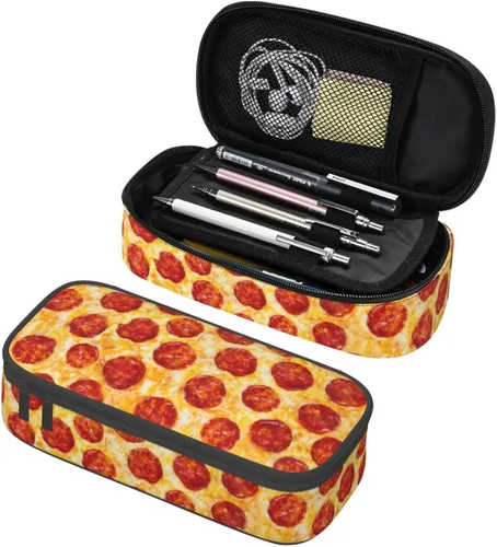 Vista 12 de Estuche para lápices con lunares rosados de fresa de gran capacidad, bolsa de papelería con cremallera, soporte portátil para bolígrafos