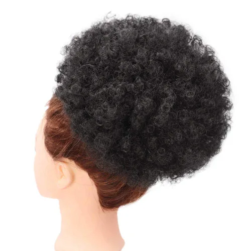 Vista 2 de AISI QUEENS Cola de caballo afro extra grande con cordón para mujeres, gran moño de cabello afro rizado y kinky sintético, postizos de cabello