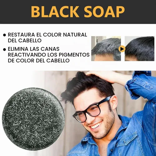 Vista 7 de TPTAL Barra inversa de cabello gris, jabón negro para cobertura de cabello gris, barra de champú para oscurecer el cabello natural, champú