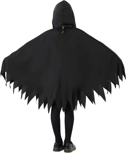 Vista 5 de QUJQOM Ghost Costume Kid Boo Bat Costume Toddler Halloween Costume Glow in Dark Hooded Cloak Spooky Trick or Treating Cosplay