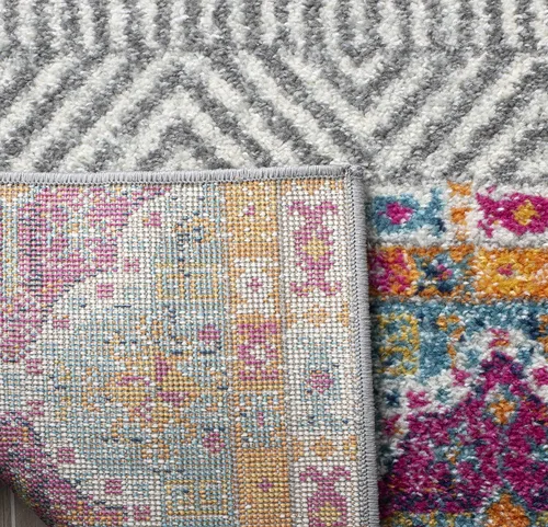 Vista 32 de SAFAVIEH Madison Collection - Alfombra decorativa de 2 pies 3 pulgadas x 4 pies, color carbón y gris, diseño bohemio chic, no desprende pelusa