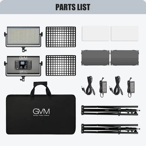 Vista 7 de GVM Luz de Video LED RGB 1500D con Softbox, Kit de Iluminación de Video de 75W con Control Bluetooth, Panel de Luz LED para Fotografía, Estudio