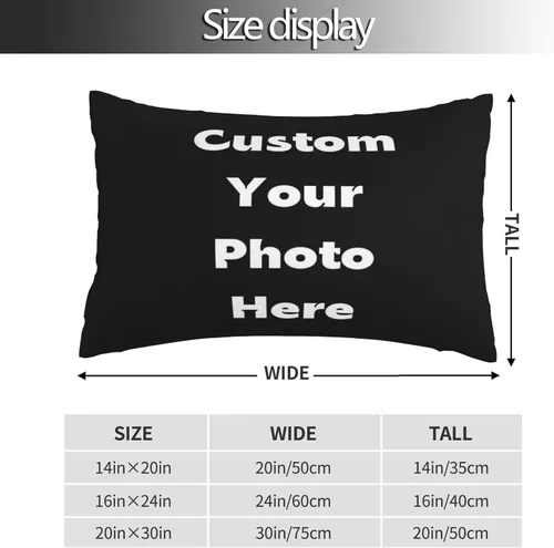 Vista 2 de Funda de almohada personalizada con nombre y imagen, texto, funda de almohada personalizada para dormitorio, sala de estar, oficina, sofá, 14 x 20
