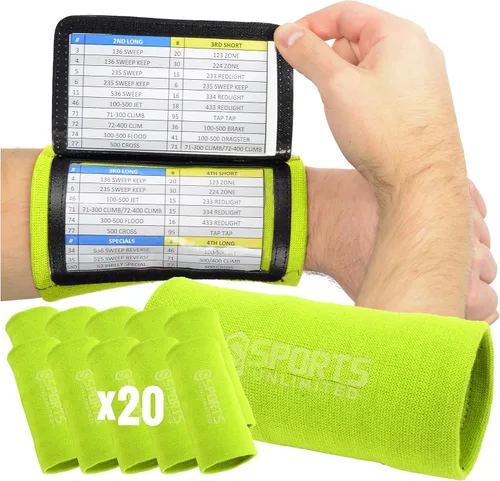 Vista 76 de Sports Unlimited Banda Instructora Triple para Adultos, Muñequeras de Fútbol para Jugadas, Muñequeras de Béisbol, Bandas de Brazo QB