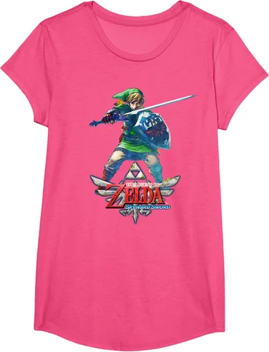Vista 8 de Camiseta Nintendo Zelda Skyward Sword Link Ready for Battle Negro
