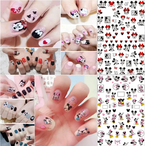 Vista 2 de Calcomanías de diseño de uñas, calcomanías autoadhesivas 3D, suministros de arte de uñas, calcomanías de uñas de dibujos animados para mujeres