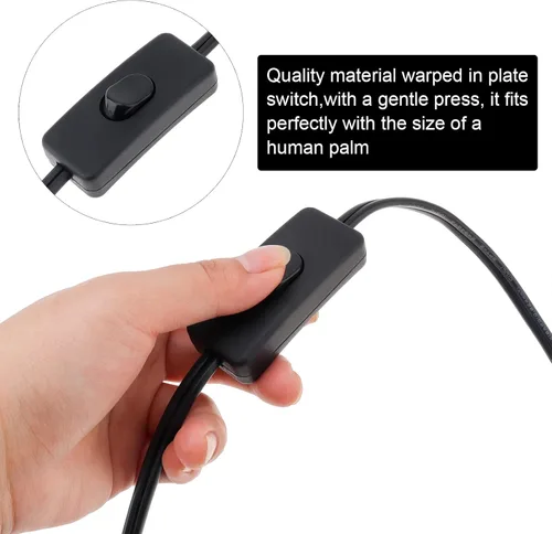 Vista 6 de RTNLIT Cable de lámpara de 6 pies con interruptor de botón de encendido/apagado y enchufe polarizado, extremos pelados listos para cableado, cable
