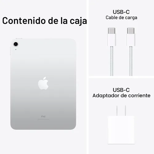 Vista 6 de Apple iPad (10ª generación): con chip A14 Bionic, pantalla Liquid Retina de 10.9 pulgadas, 64GB, Wi-Fi 6, cámara frontal de 12MP/cámara trasera