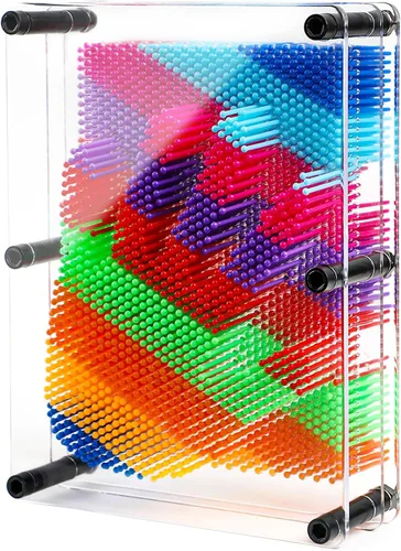 Vista 2 de Juguete sensorial grande con pines 3D (arcoíris) y camiones de juguete de dinosaurio 5 en 1 impulsados por fricción con luz intermitente y sonido