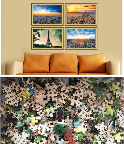 Vista 3 de Sim, rompecabezas de madera de tilo prémium hecha a mano, 1000 piezas, color brillante, pintura famouse, 29.5 x 19.6 pulgadas, regalo de nobleza