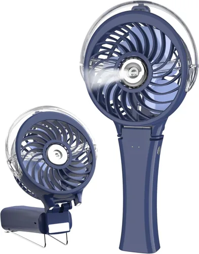 Vista 16 de HandFan Ventilador de nebulización portátil mejorado, ventilador de niebla personal recargable, ventiladores de niebla de agua en aerosol, mini Beige