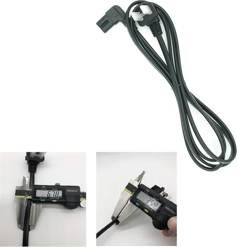 Vista 8 de Cable de alimentación de repuesto para TV, ángulo recto, 90 grados, 2 puntas, 3 pies, en forma de L, figura 8, C8, cable de alimentación