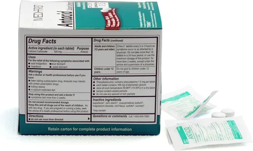 Vista 3 de Medi-First 80233 Tabletas antiácidas masticables de menta, 100