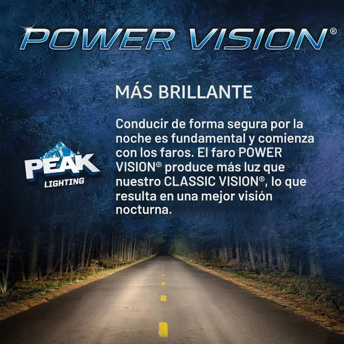 Vista 5 de PEAK Power Vision Automotive - Faros delanteros H1 de alto rendimiento de 55 W (paquete de 2)