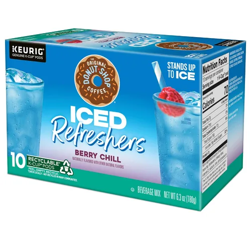 Vista 14 de The Original Donut Shop Iced Refreshers, Berry Chill, Brew Over Ice Cápsulas Keurig K-Cup de una sola porción, 60 unidades (6 paquetes de 10)
