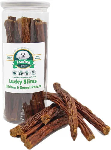 Vista 11 de Lucky Premium Treats Lucky Slims - Golosinas largas de carne de res para perros y palitos crujientes para masticar con carne de res real para perros