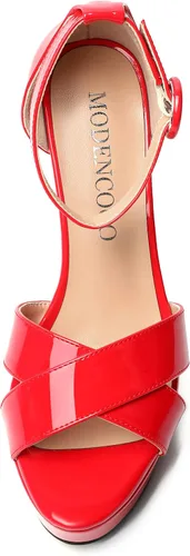 Vista 80 de MODENCOCO Sandalias de boda con correa de tobillo sexy para mujer, con plataforma y puntera abierta, tacón de aguja y tacón alto, zapatos de vestir