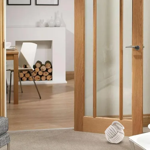 Vista 7 de Tope de puerta de algodón con nudo de cuerda, 2 piezas, tope de puerta de bola de cuerda náutica blanca crema, tope de puerta de bola de nudo pesado