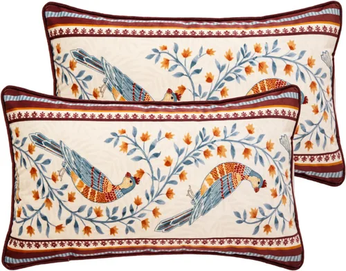 Vista 127 de patdrea Funda de almohada de terciopelo francés de diseño, 18 x 18 pulgadas Aviario