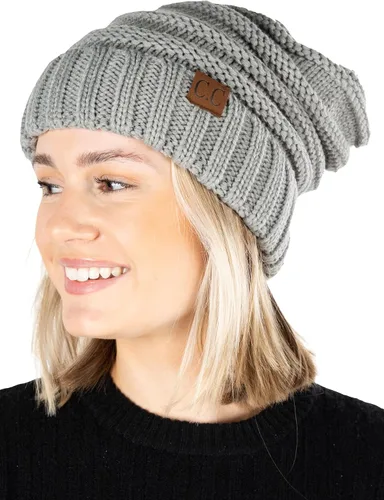 Vista 380 de Funky Junque Gorro de moda de punto trenzado de talla extragrande, grueso, abrigado, suave y holgado