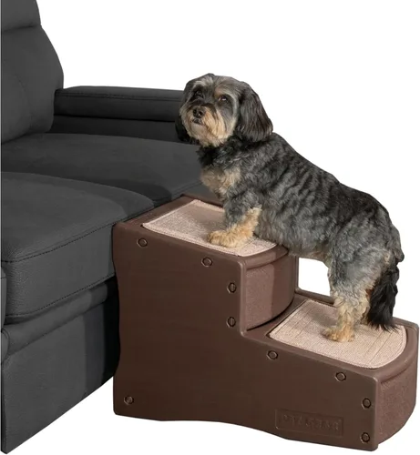 Vista 9 de Pet Gear Easy Step II - Escaleras para mascotas, grano de café, 2 escalones Para gatos/perros de hasta 150 libras, portátil, extraíble, lavable
