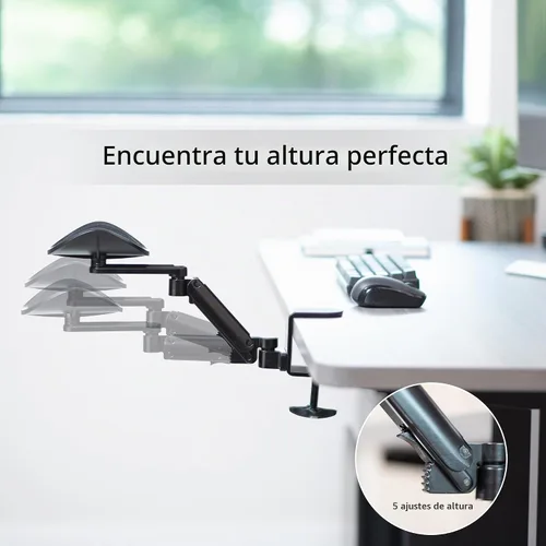 Vista 7 de VIVO Reposabrazos ajustable universal con abrazadera, cojín giratorio para codo de escritorio, soporte de brazo de plataforma de extensión sobre