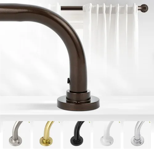 Vista 10 de TANGWIN Barras de Cortina Envolventes de Bronce de 28 a 48 Pulgadas: Barra de Cortina de Ventana Ajustable Opaca de Servicio Pesado para Dormitorio