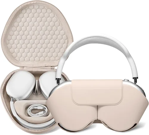 Vista 23 de Maxjoy para Apple Airpods Max Funda inteligente de cubierta, Accesorios de cubierta protectora de cuero PU suave para Airpod Max con modo de sueño