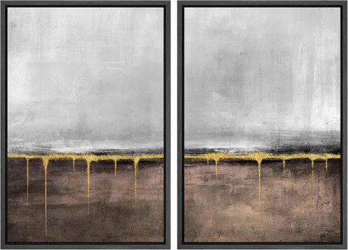 Vista 155 de MUDECOR Lienzo enmarcado para pared, bosque brumoso, reflejos, paisaje tranquilo, ilustraciones modernas, arte decorativo, bohemio, tranquilo/zen