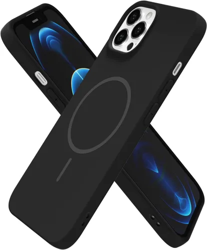 Vista 124 de Oakxco Funda de Silicona Mag Safe para iPhone 12 Pro Max, Funda Magnética Delgada y Fina Compatible con Carga Inalámbrica MagSafe, Bonita Funda