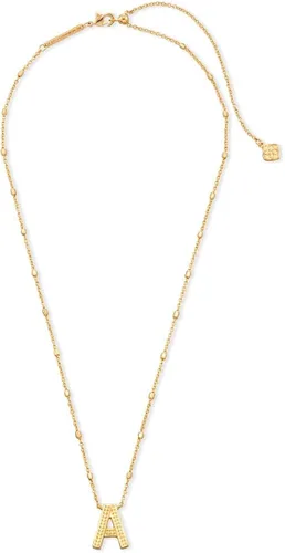 Vista 2 de Kendra Scott Letters A-Z - Collar con colgante para mujer joyería de moda latón chapado en oro de 14 quilates