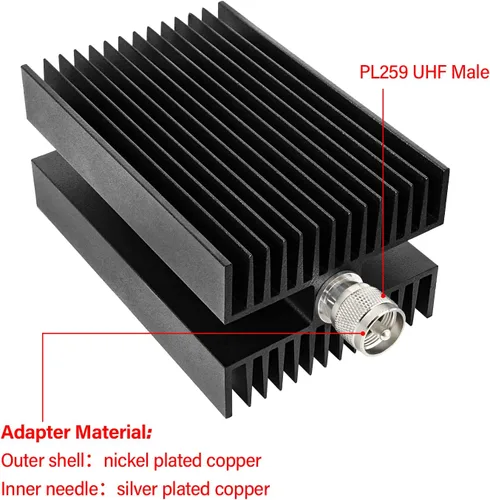 Vista 4 de XRDS -RF Carga ficticia masculina del RF de la frecuencia ultraelevada de 100W PL259 para la radio del jamón, carga ficticia de 50 ohmios