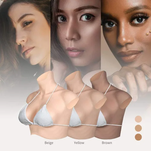 Vista 7 de Realistic Silicone Breastplate B-H CUP Breast Forms for Crossdressers Drag Queen Mastectomy Transgender 7G
