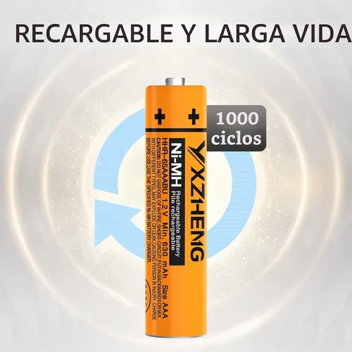 Vista 7 de Batería AAA 8PCS 1.2V 630mAh NI-MH recargable