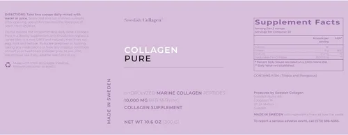 Vista 10 de Swedish Collagen Polvo de colágeno marino hidrolizado 10,000 mg por porción - 2 x 10.58 oz (21.16 oz en total) Péptidos puros sin sabor