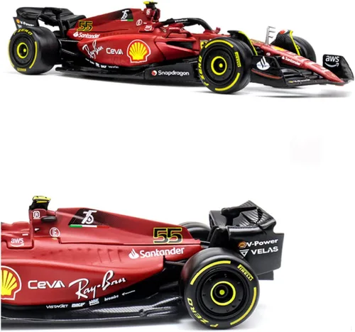 Vista 4 de HTLNUZD Bburag 1:43 Último 2022 F1-75#55 Carlos Sainz 1/43 Alloy Racing F1-75#55 Lujo Fórmula Uno Vehículos Fundidos Estáticos Die Cast Vehículos