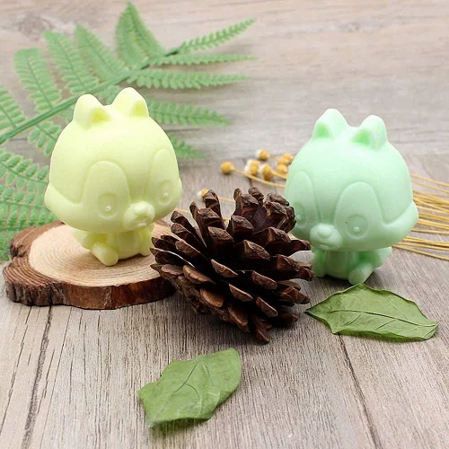 Vista 5 de 2 moldes lindos para pastel de ardilla, mini molde de silicona para hornear magdalenas, molde de chocolate para dulces, hecho a mano, jabón