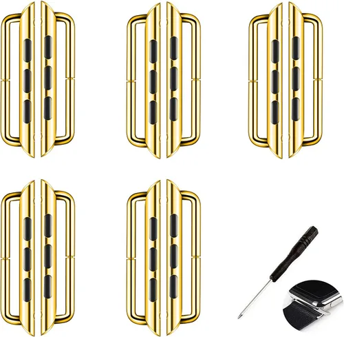 Vista 5 de LOOKSEVEN 5 Pairs Watch Strap Connector for iWatch Band 38-49mm Stainless Steel Adapter Replaceable Metal Connection with Replacement Tool