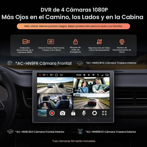 Vista 3 de ATOTO V10 10" Android Single Din & Double DIN Estéreo para coche, 6+128GB